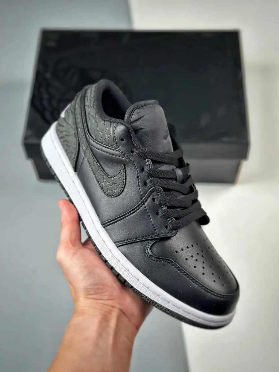 Air Jordan 1 Low 'Black Elephant' Black White - Air Jordan 1 Low Black Elephant