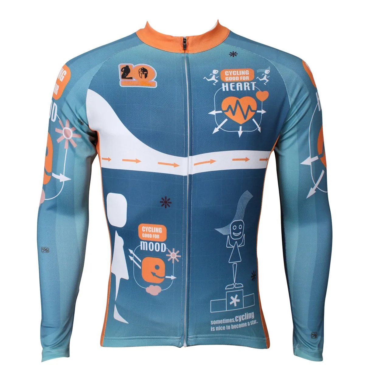 ILPALADINO Heartbeat Men's Professional MTB Cycling Jersey Breathable and Quick Dry Comfortable Bike Shirt for Spring Autumn NO.387