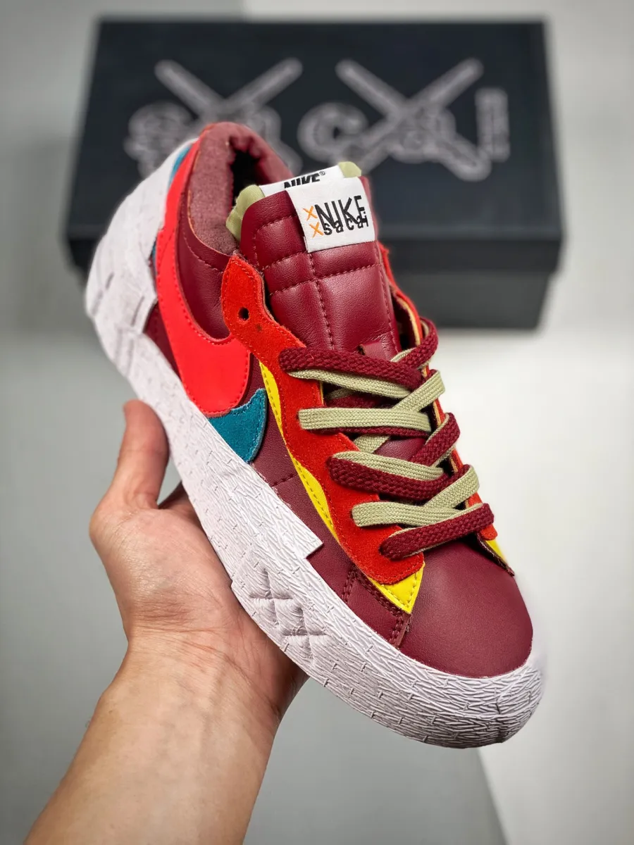 Kids KAWS sacai Nike Blazer Low Red Multi DM7901-600 kaws nike blazer