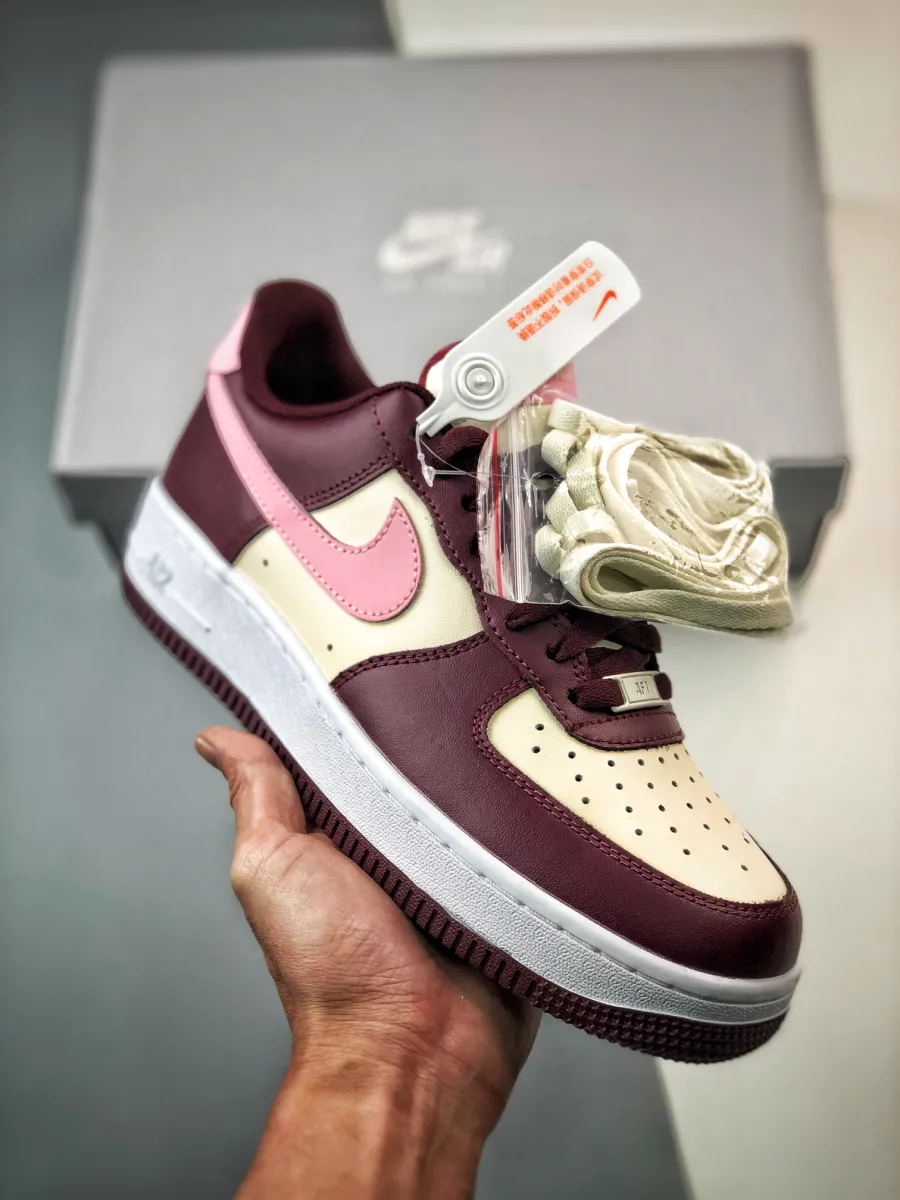 Nike Air Force 1 Low Valentine's Day Maroon FD9925-161 / night maroon and medium soft pink goat