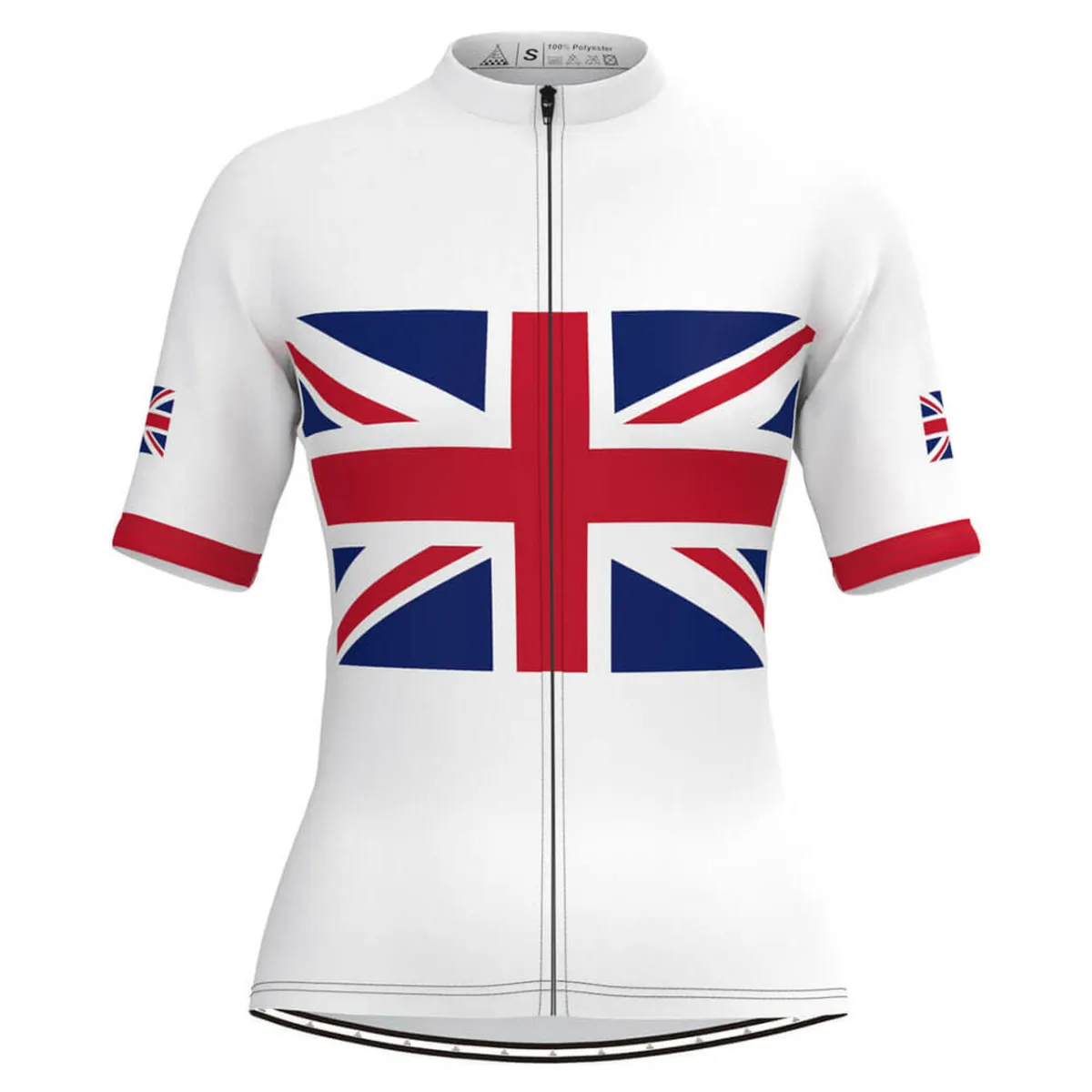 United Kingdom Flag Women's Cycling Jersey White Brand New