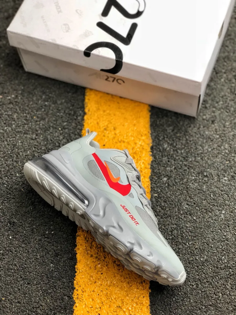 Nike Air Max 270 React 'Just Do It' Wolf Grey/Hyper Crimson-University Red air max 270 react wolf grey
