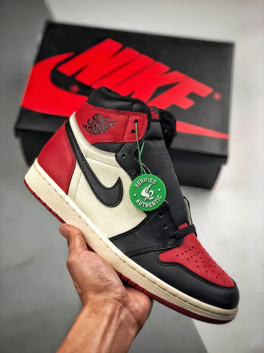 Air Jordan 1 Retro High 'Bred Toe' Red/Black/White 555088-610 Unisex AJ1 #jordan 1 bred toe release date