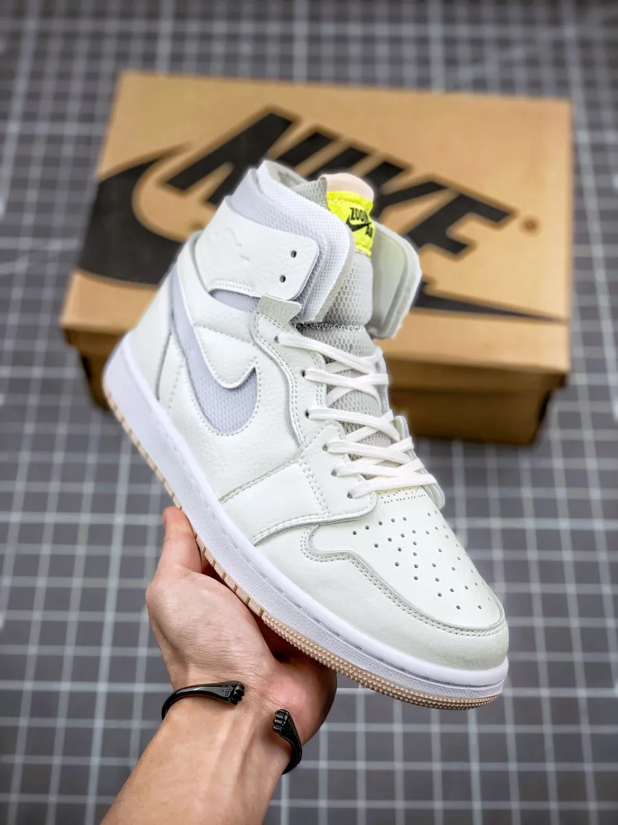 Air Jordan 1 Zoom CMFT Sail/Pearl White-LT Voltage Yellow II #jordan 1 pearl