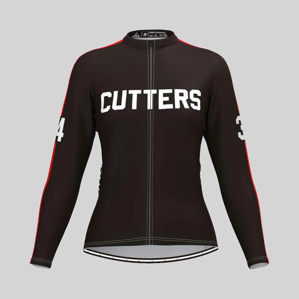 Cutters 1979 Breaking Away Movie Women's LS Jersey Black Red