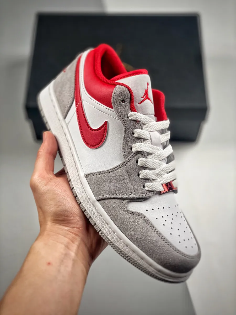 Air Jordan 1 Low White Grey Gym Red Red And Grey Jordans