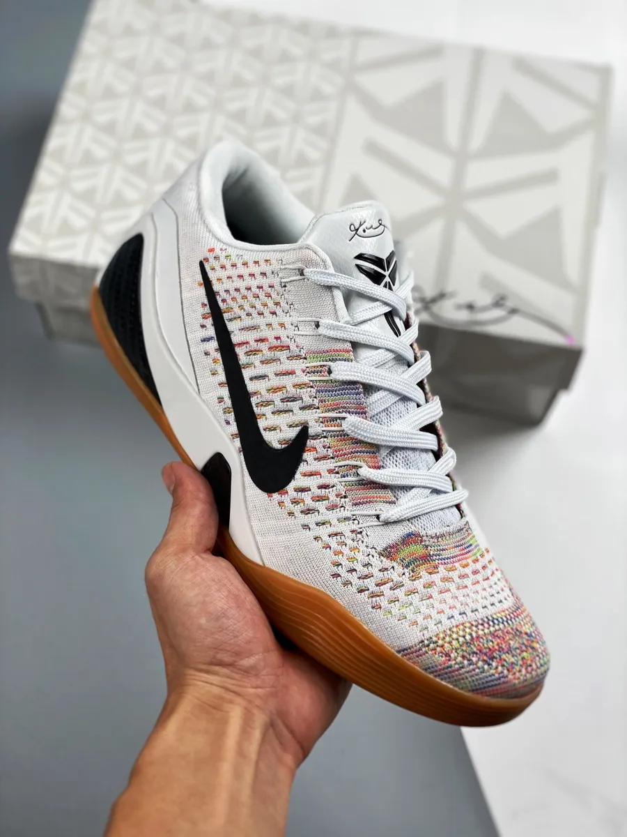 Nike Zoom Kobe 9 Premium White/Black-Gum Medium Brown - kobe 9 black