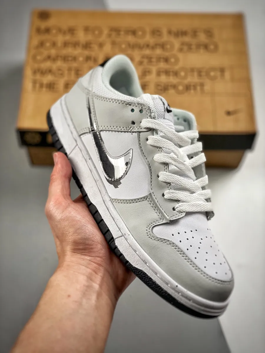 Nike Dunk Low 'Glitch Swoosh' White Grey DV3033-001 For Sale