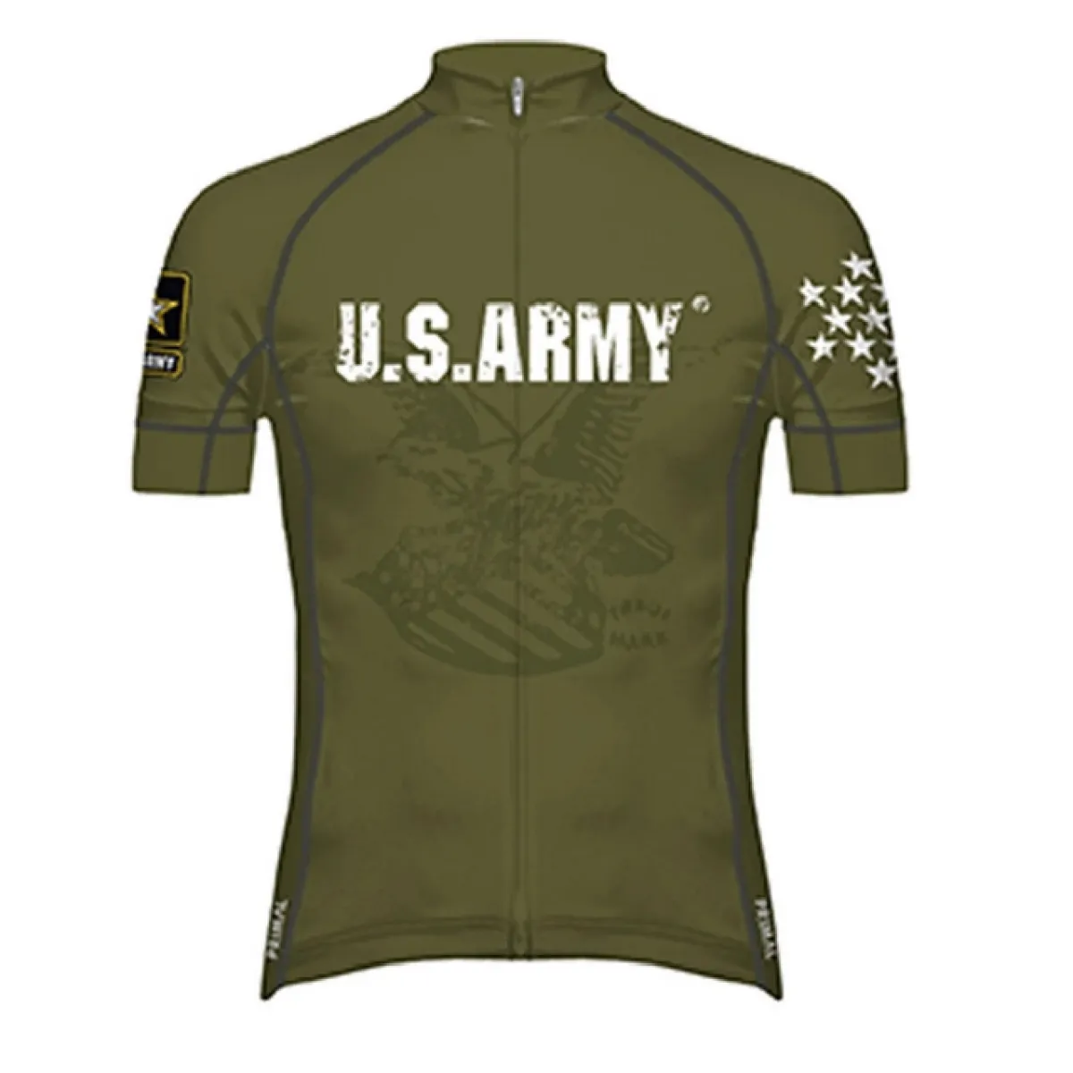 Primal Wear US Army G.I. Men's Full Zip Evo 2.0 Race Fit Racing Cycling Jersey