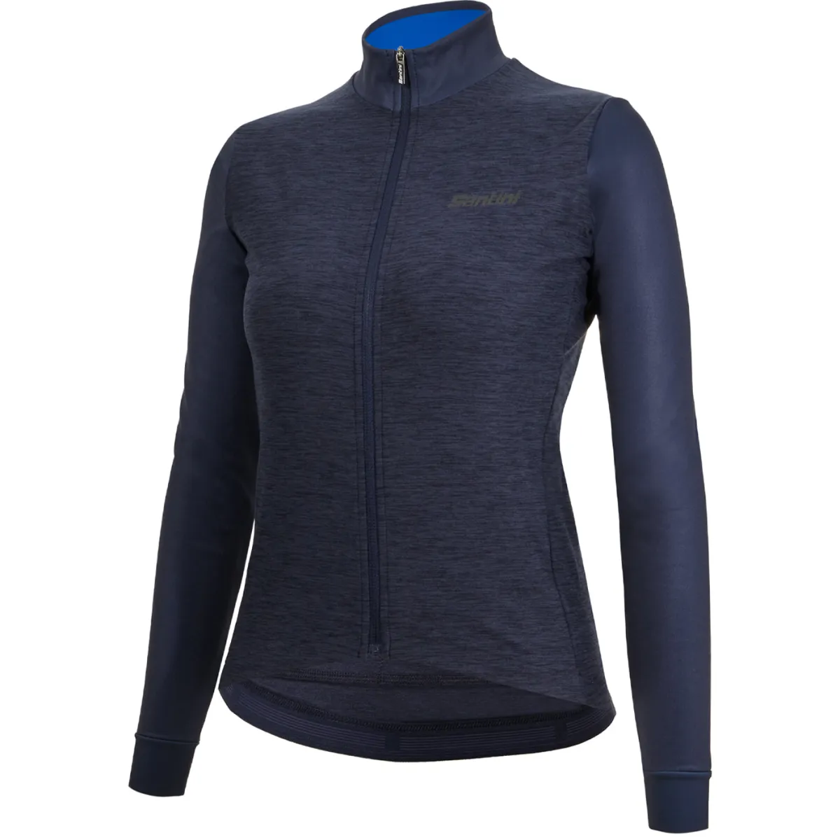 Santini Colore Puro long sleeves woman jersey - Blue #Female Puro