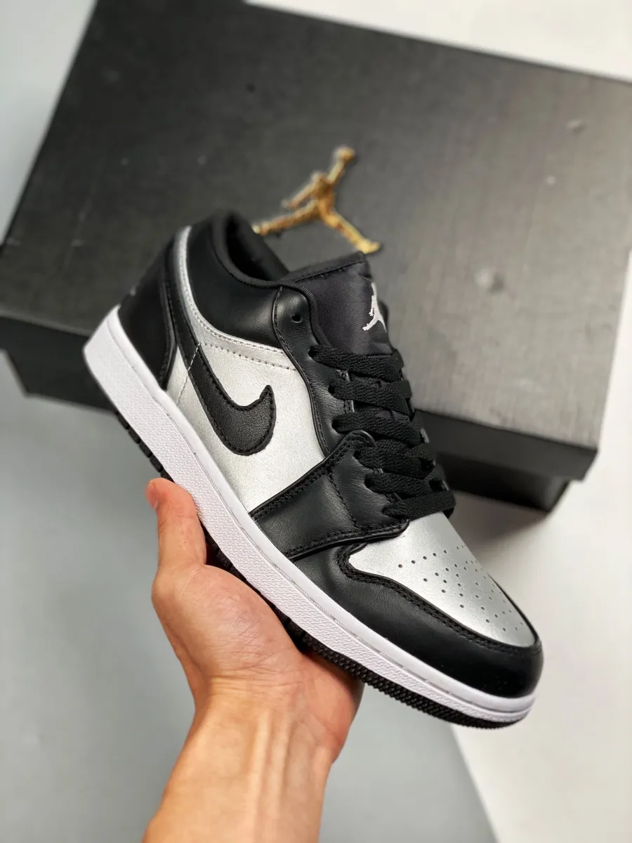 Air Jordan 1 Low 'Silver Toe' Black/Metallic Silver-White / jordan 1's silver