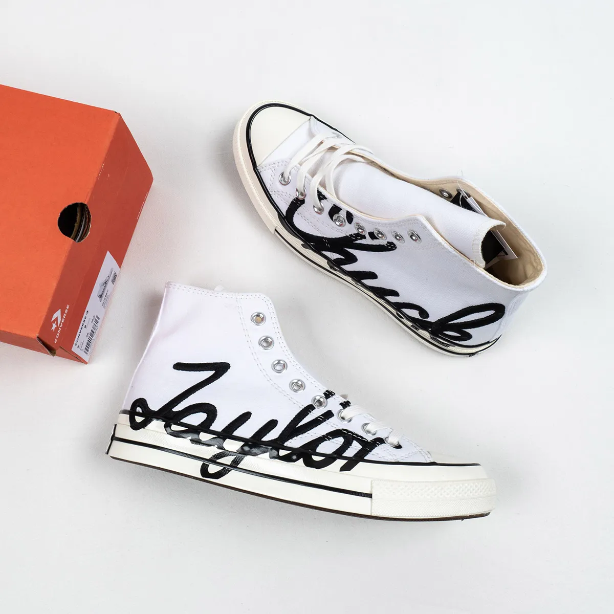 Converse Chuck 70 High 'Scripted Signature Print White Egret' chuck 70 high top white