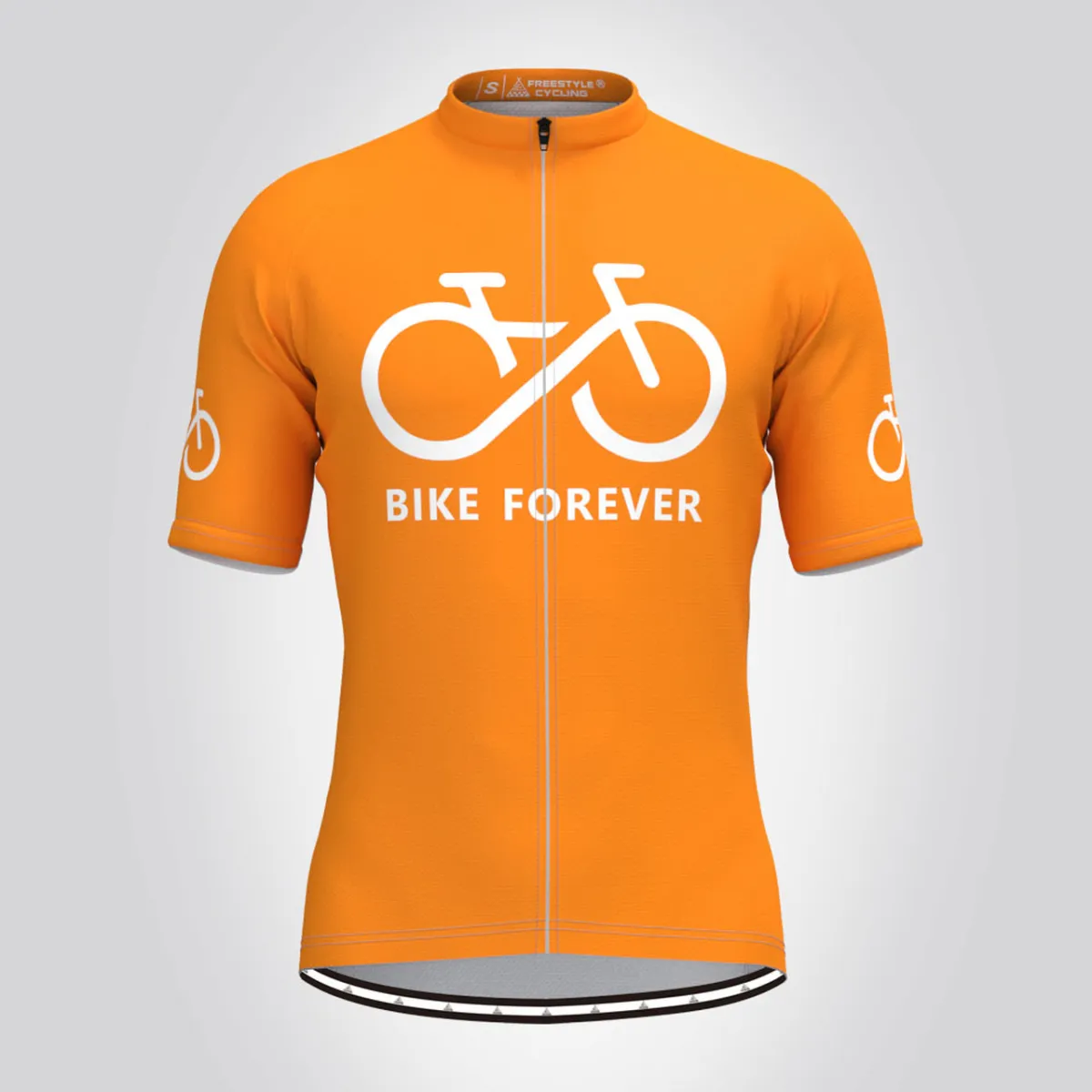 Bike Forever Men's Cycling Jersey-Orange Brand New