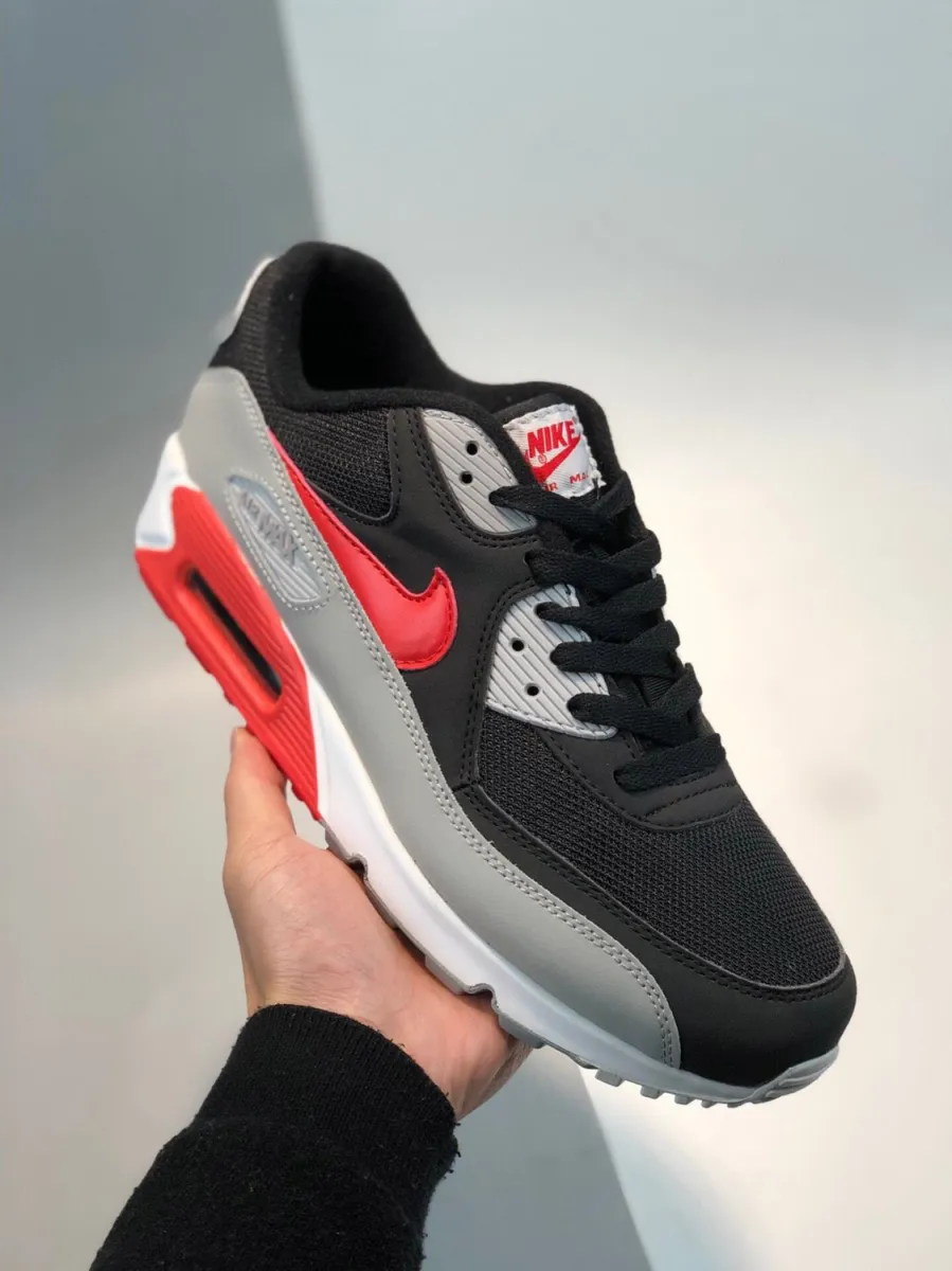 Nike Air Max 90 Wolf Grey/Black/White/Bright Crimson / air max 90 black crimson