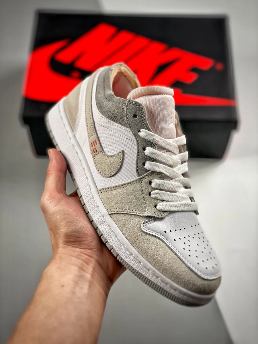 Air Jordan 1 Low 'Inside Out' White/Grey-Sail DN1635-100 / nike se craft