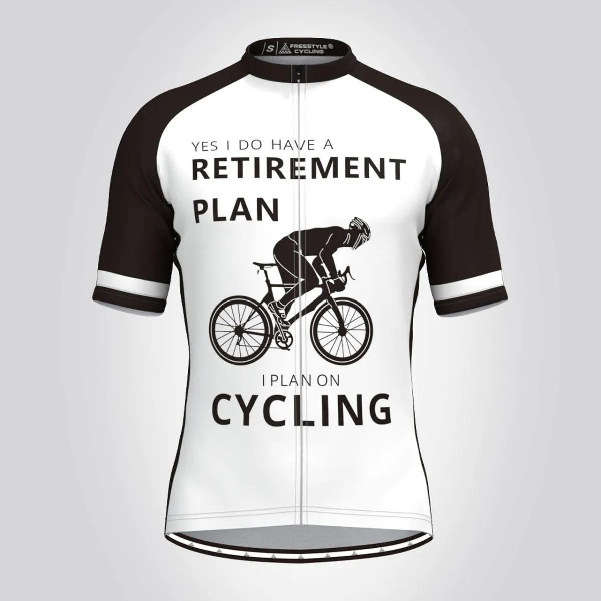 I Plan On Cycling Men's Cycling Jersey-White/Black