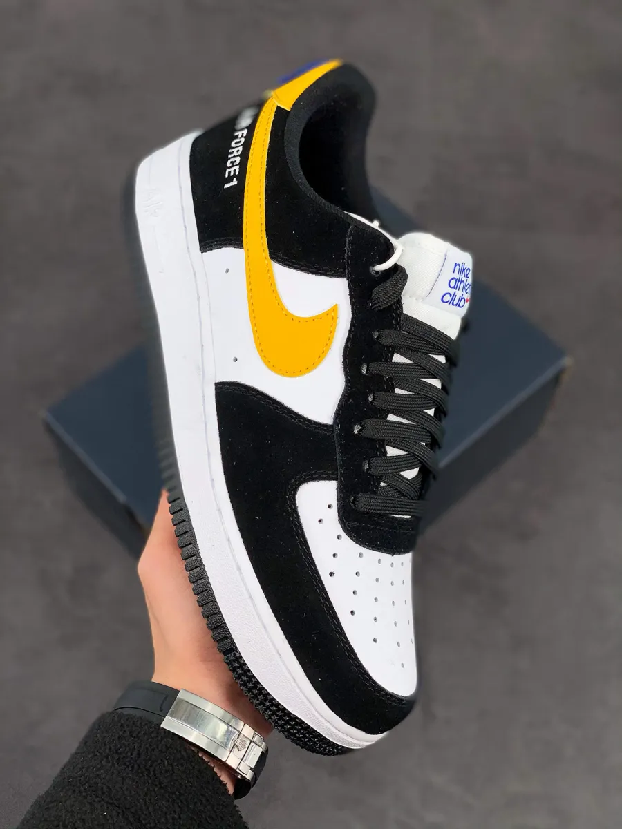 Nike Air Force 1 Low 'Athletic Club' Black/White-University Gold DH7568-002 / nike air force 1 low athletic club black university gold