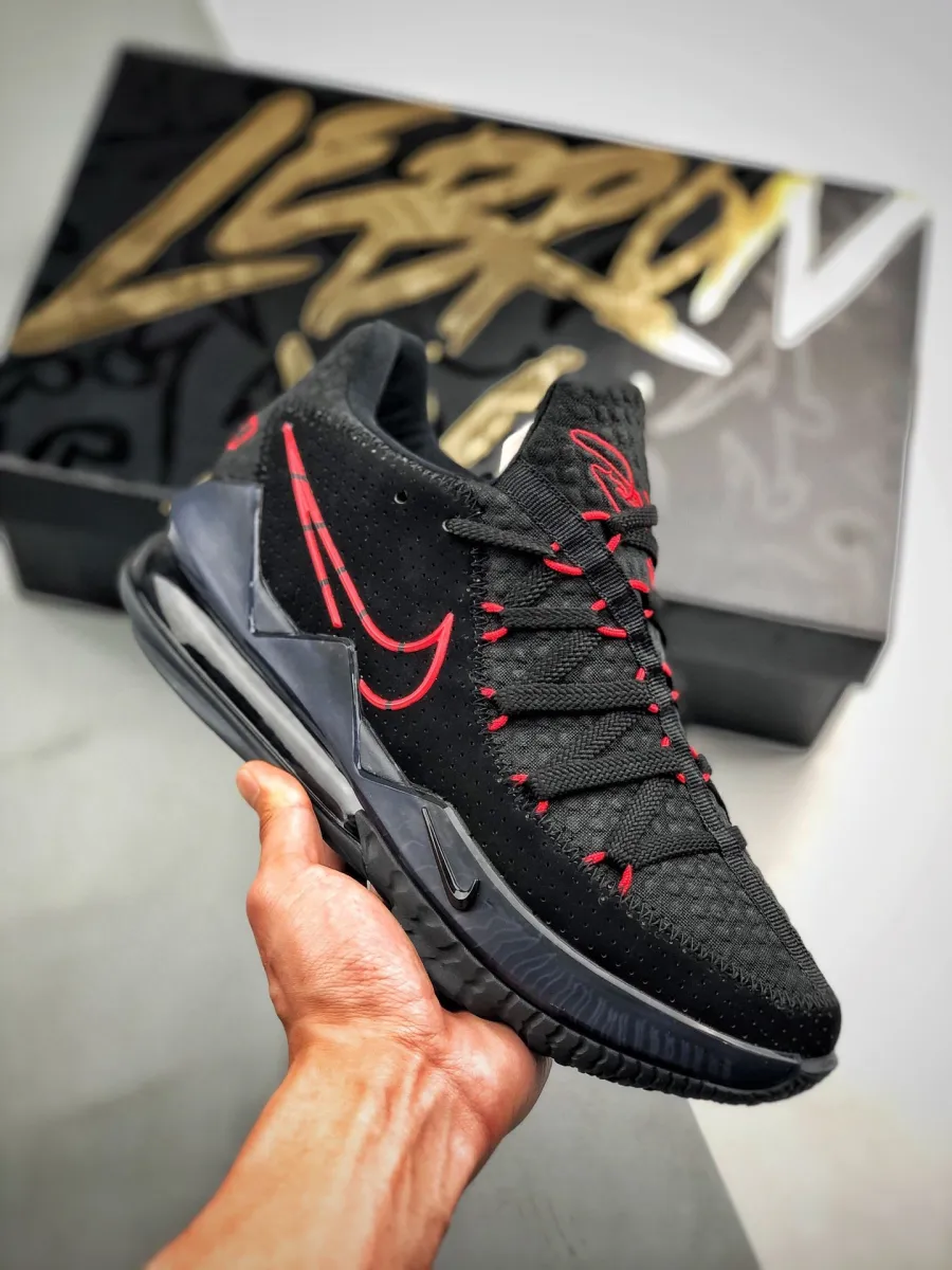 Nike LeBron 17 Low 'Bred' Black/University Red-Dark Grey CD5007-001 New Releases