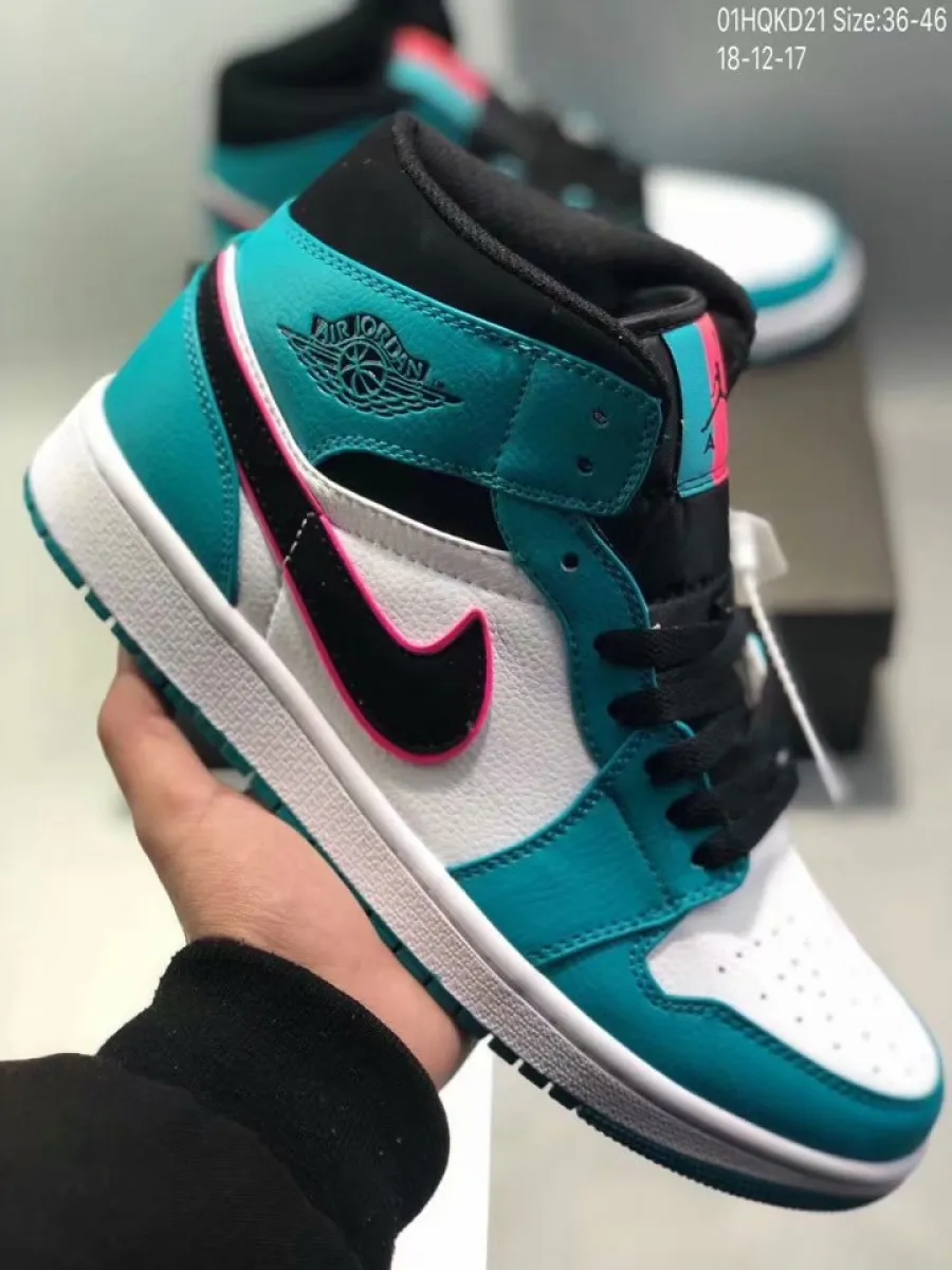 Air Jordan 1 Mid SE 'South Beach' Green/White-Black South Beach Jordan 1