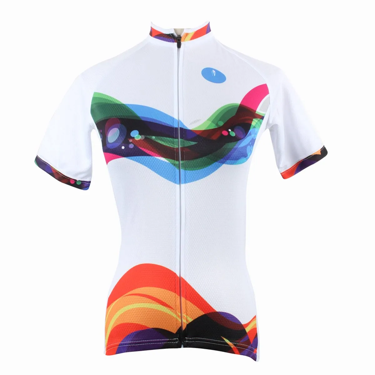 Ilpaladino Wave White Women's Summer Short-Sleeve Cycling Jersey Biking Shirts Breathable Clothes Apparel Outdoor Sports Gear Leisure Biking T-shirt NO.193