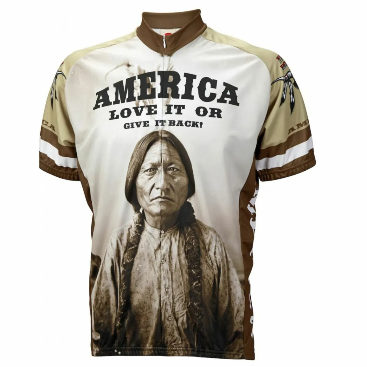 America Love it or Give it Back Short sleeve half zip men's cycling jersey