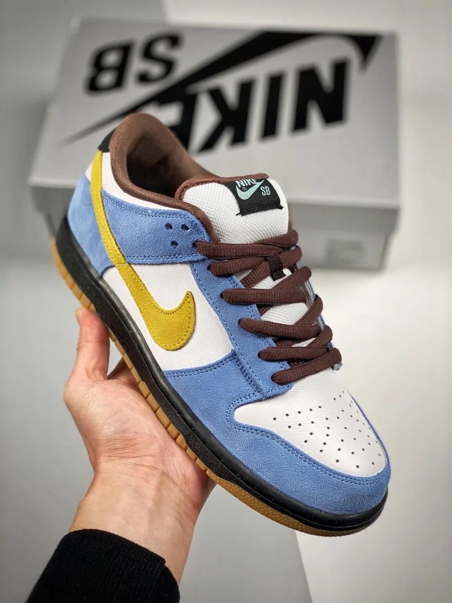 Nike SB Dunk Low 'Homer' White/Medium Yellow-University Blue - nike 6.0 dunk low