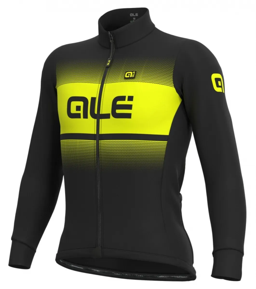 ALE' Blend Solid Winter Yellow Long Sleeve Jersey,