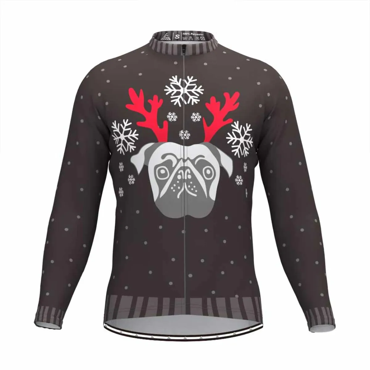 Pug Face Ugly Christmas Sweater LS Cycling Jersey Outlet