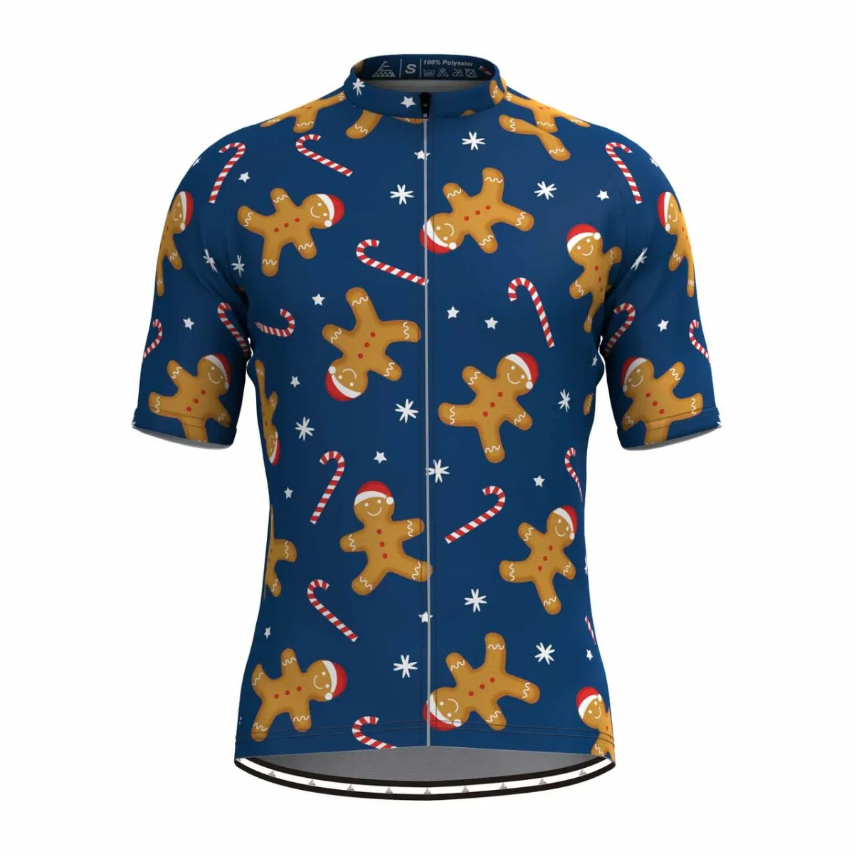 Christmas Candy Cane Gingerbread Man Cycling Jersey Outlet