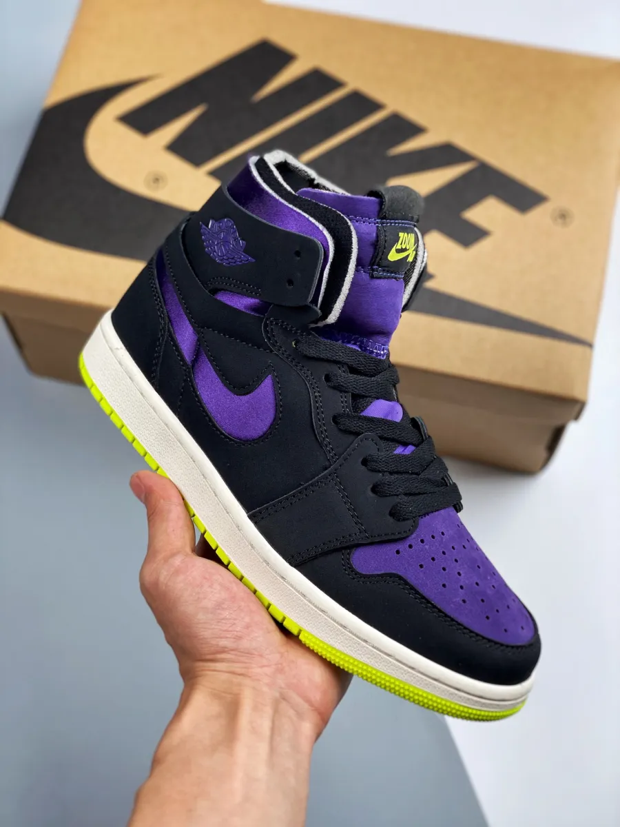 Air Jordan 1 Zoom Comfort 'Lemon Venom' AJ1 Black/Court Purple-Lemon Venom-Sail / air jordan 1 zoom black court purple