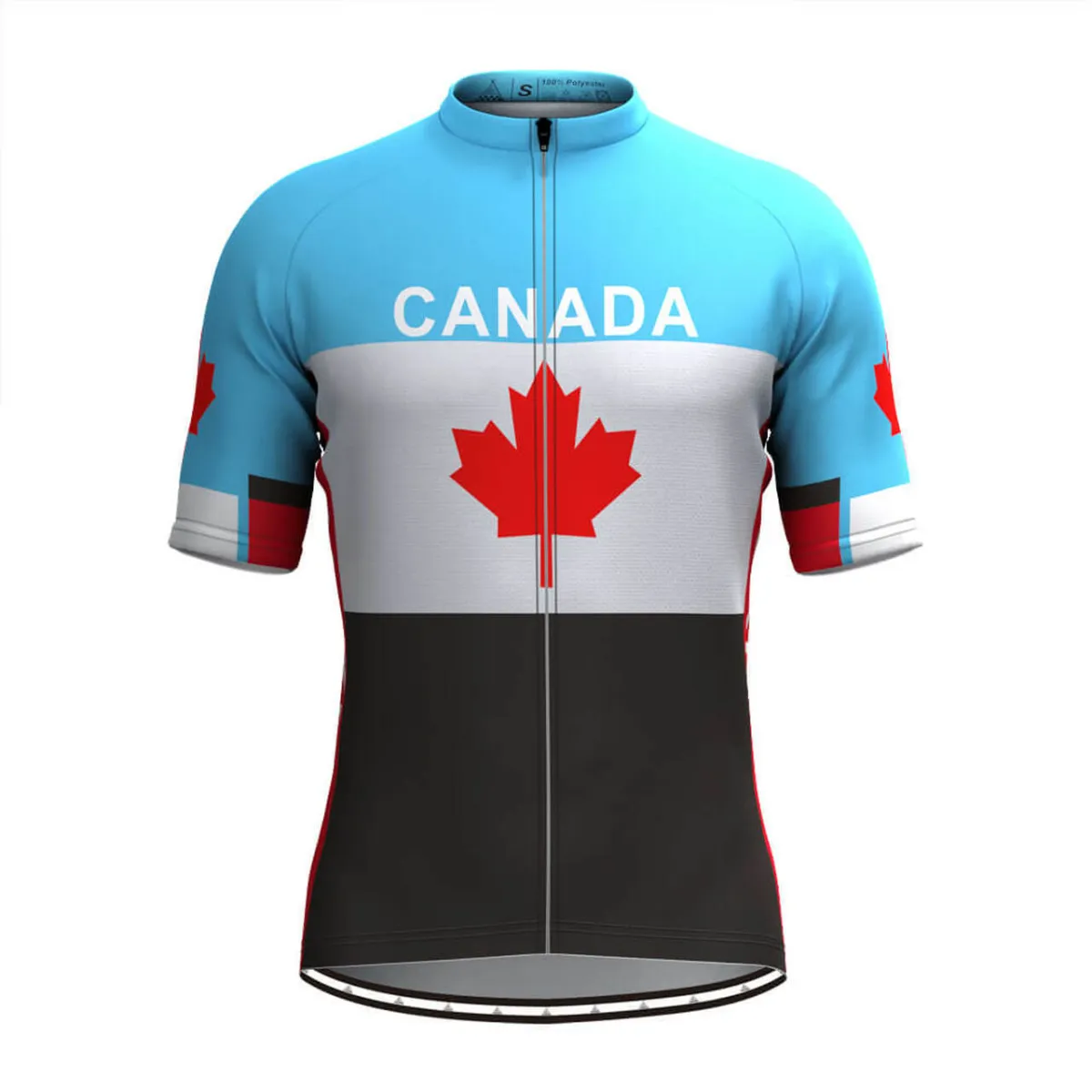 Canada Maple leaf Men's Cycling Jersey Blue White Black