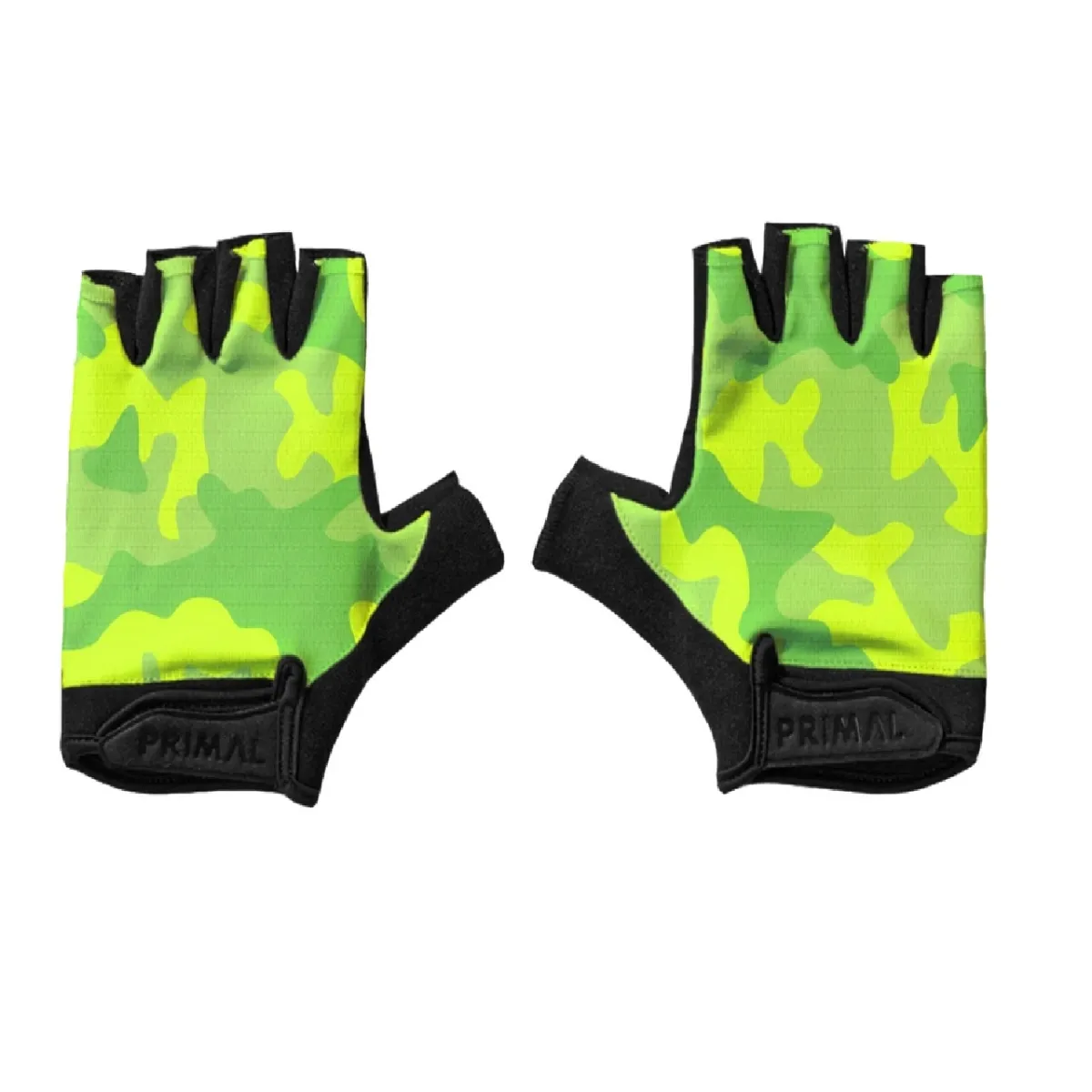 Primal Wear Neon Camo Short Finger Padded Cycling Gloves CAM1G51M-M