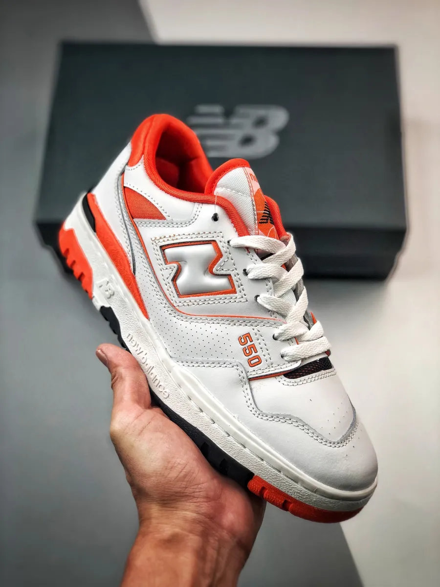 New Balance 550 White BB550HG1 / orange new balance 550
