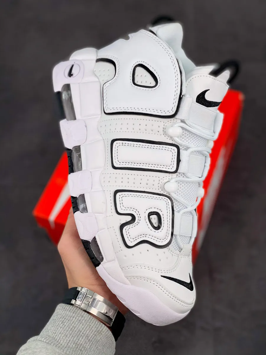 Kids Nike Air More Uptempo White Black DO6718-100 #nike air uptempo white and black