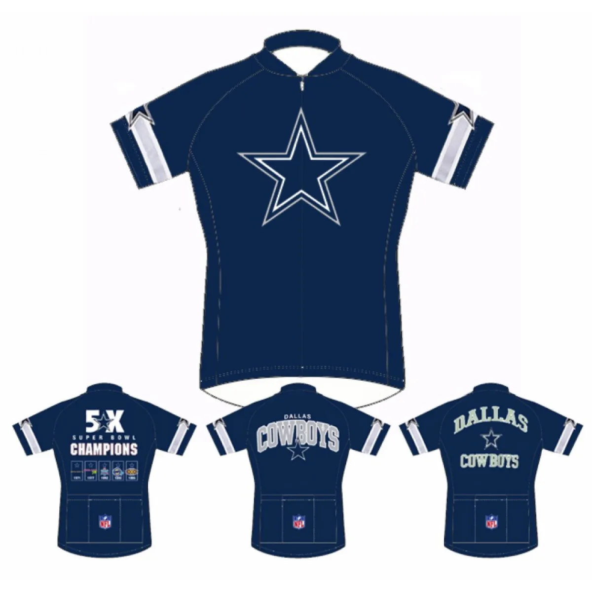 NFL Dallas Cowboys home short sleeve cycling jersey