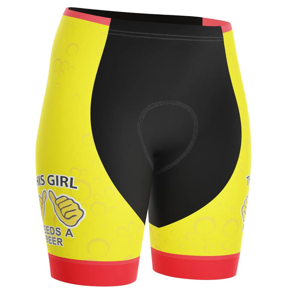 Women's This Girl Needs a Beer Gel Padded Cycling Shorts / Beer Shorts