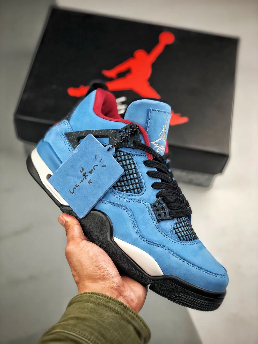 Air Jordan 4 Retro 'Travis Scott – Cactus Jack' AJ4 University Blue/Varsity Red/Black / cactus jack and jordan
