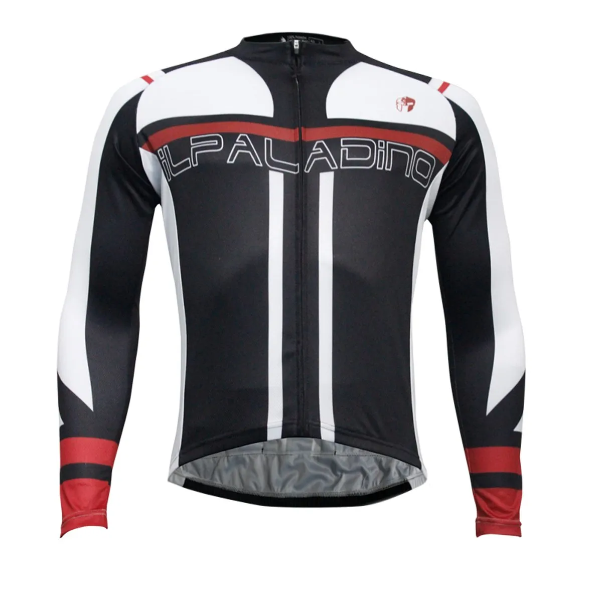 ILPALADINO Men's Cycling Long-sleeved Jersey Spring Autumn Cycling Suit Cycling Bib tight Trouser Black and White Sportswear Apparel Outdoor Sports Gear Leisure Biking T-shirt Team Kit NO.771