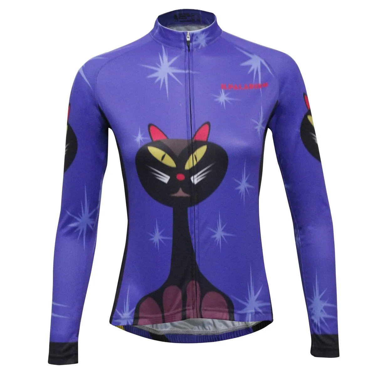 ILPALADINO Women's Sport Long Sleeves Winter Cycling Jerseys Apparel Outdoor Sports Leisure Biking Shirt (Velvet,Cat) NO.777