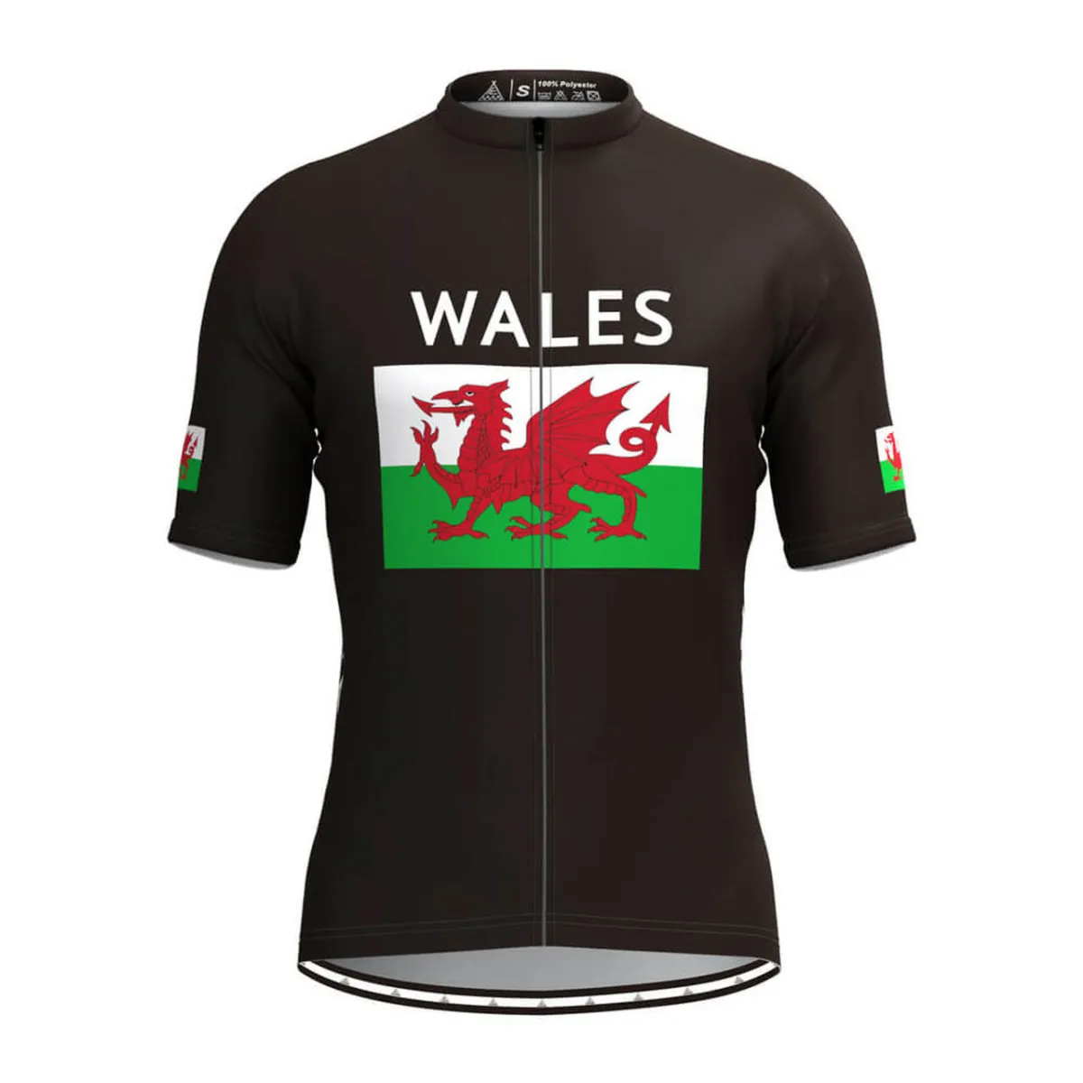 Wales Flag Men's Cycling Jersey Black To Buy