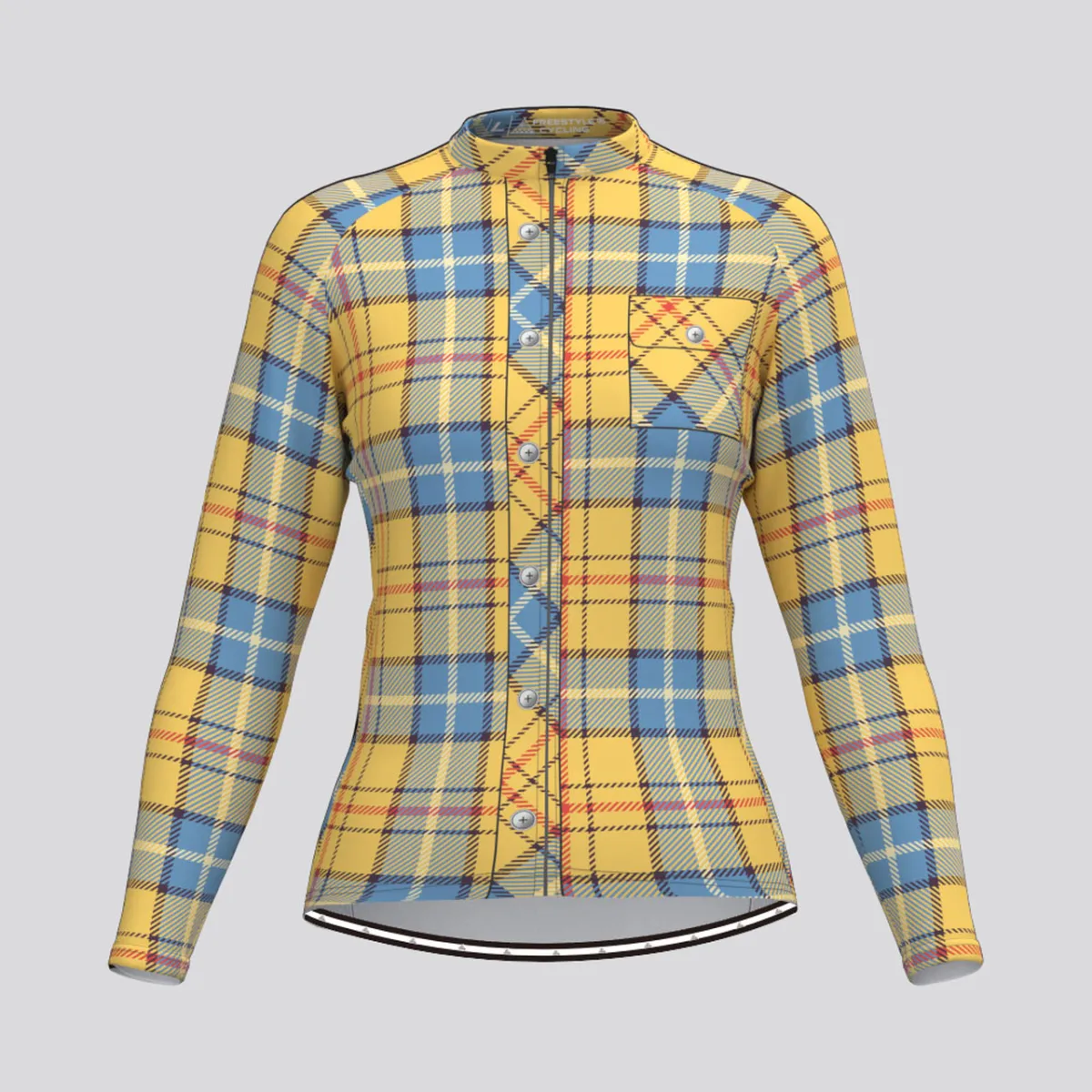Plaid Checkered Shirt V20 Women's LS Cycling Jersey