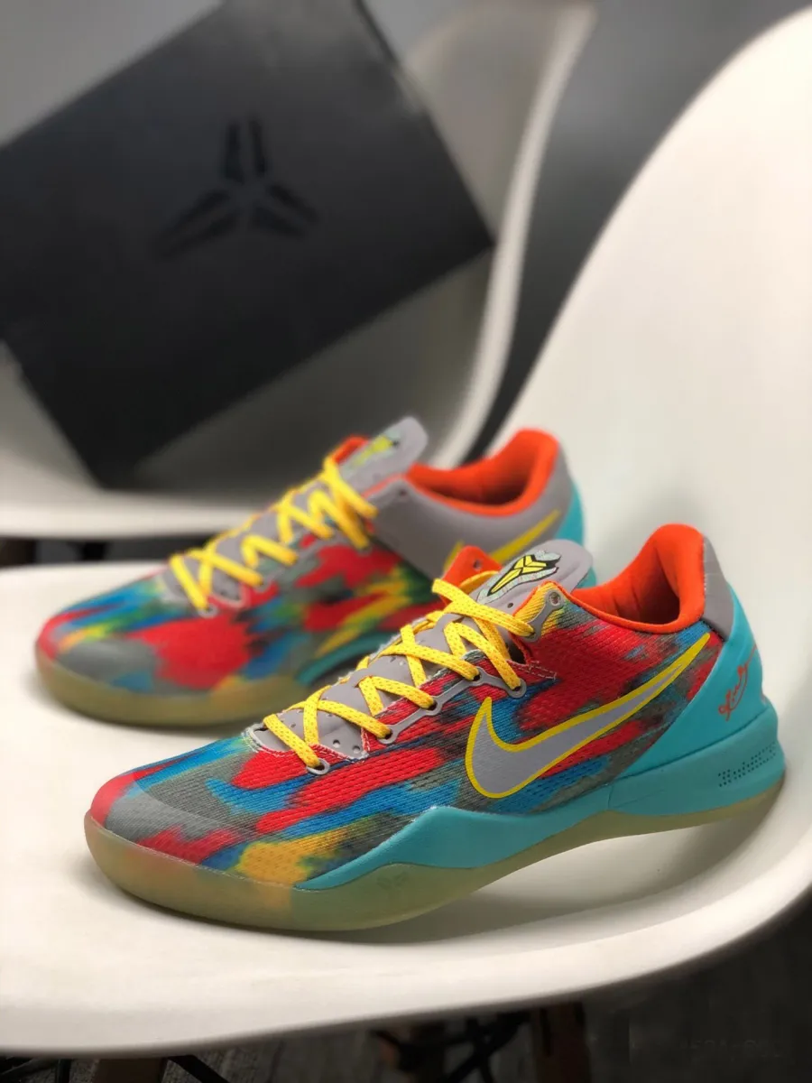 Nike Kobe 8 System 'Venice Beach' Stadium Grey/Metallic Silver-Tour Yellow / venice beach kobes