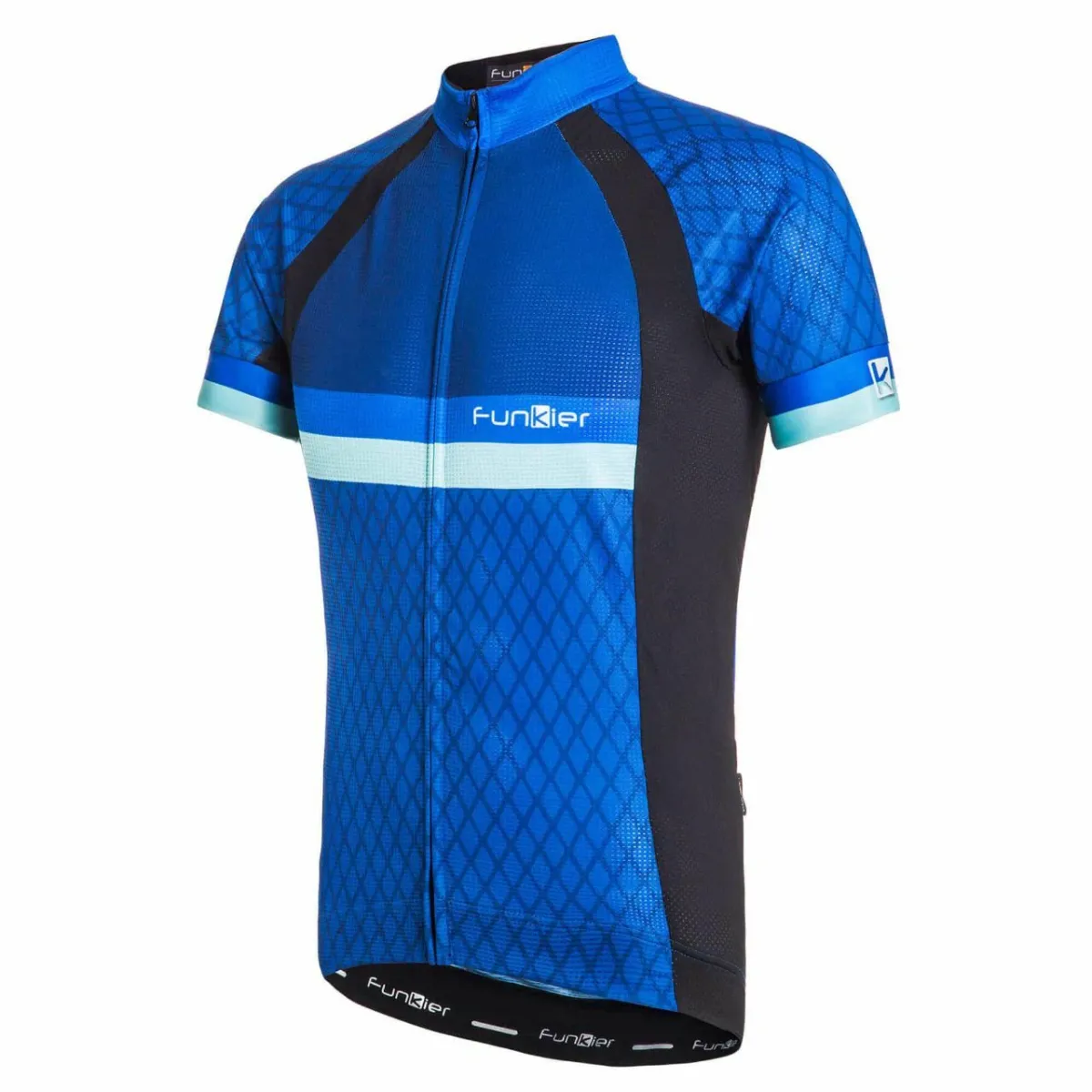 FunKier Corazzano Full Zip Short Sleeve Men's Cycling Jersey Blue J805BU-2