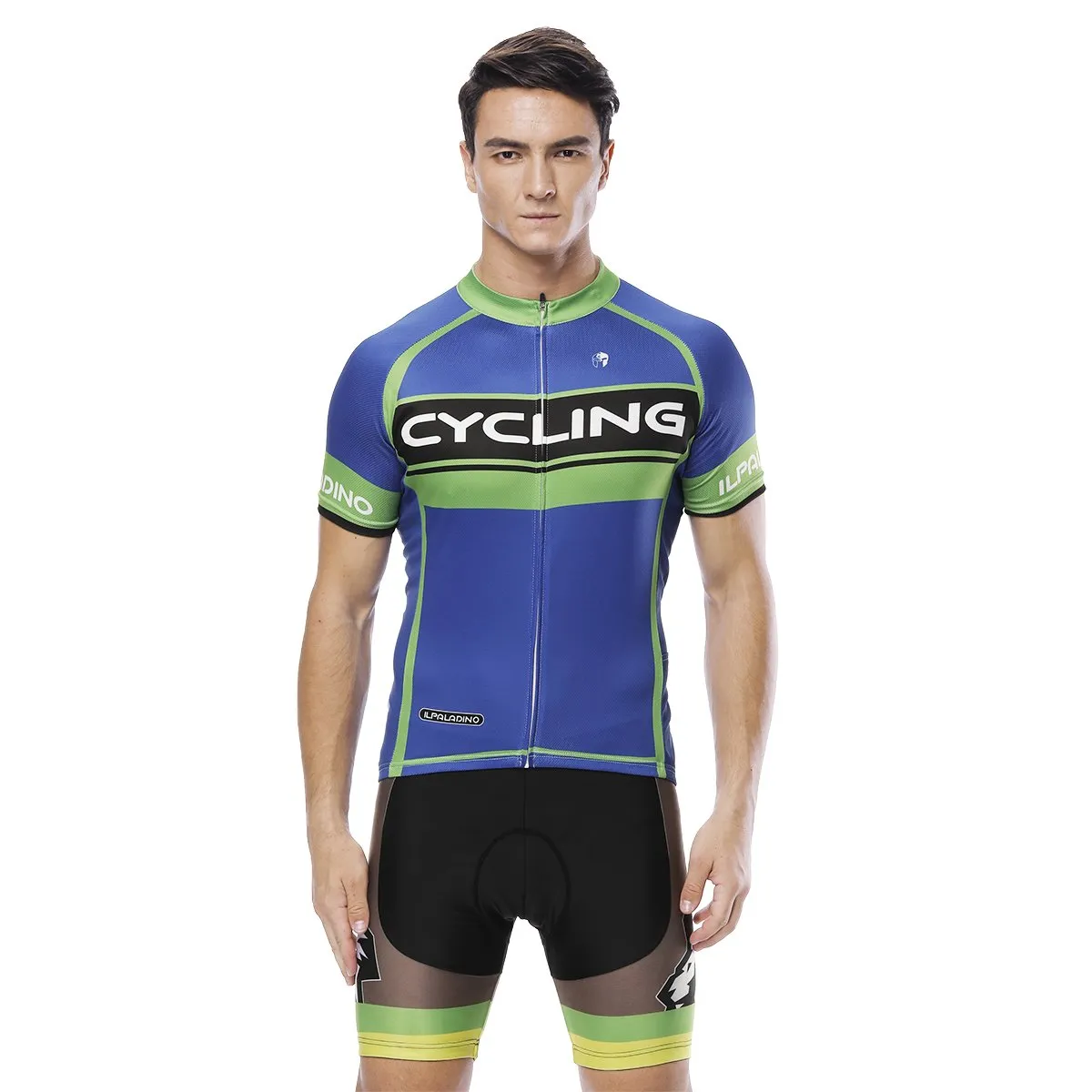Green-strip CYCLING Letter Blue Cycling Short-sleeve Jersey Exercise Bicycling Pro Cycle Clothing Racing Apparel Outdoor Sports Leisure Biking Shirts Team Summer NO.818