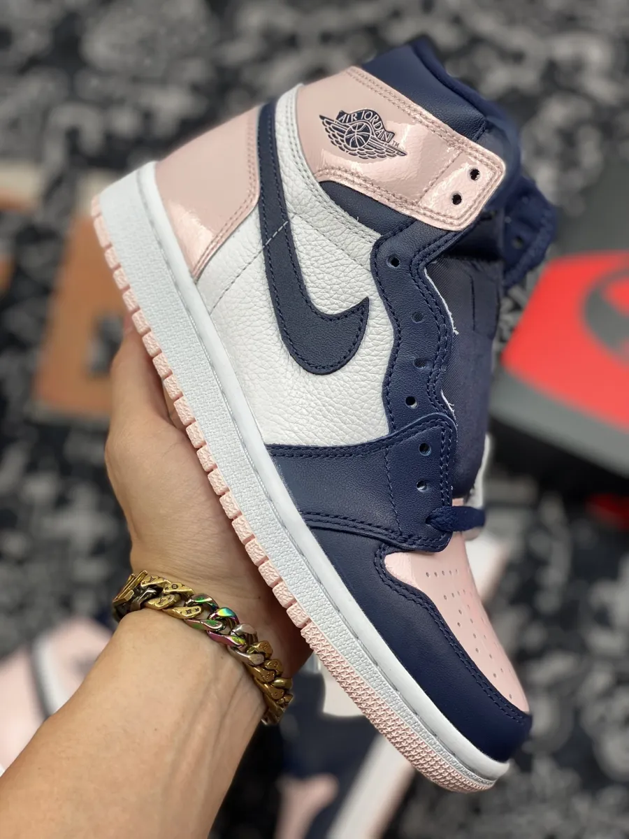 Air Jordan 1 High OG 'Bubble Gum' Atmosphere/White-Laser Pink-Obsidian - jordan 1 retro high og pink