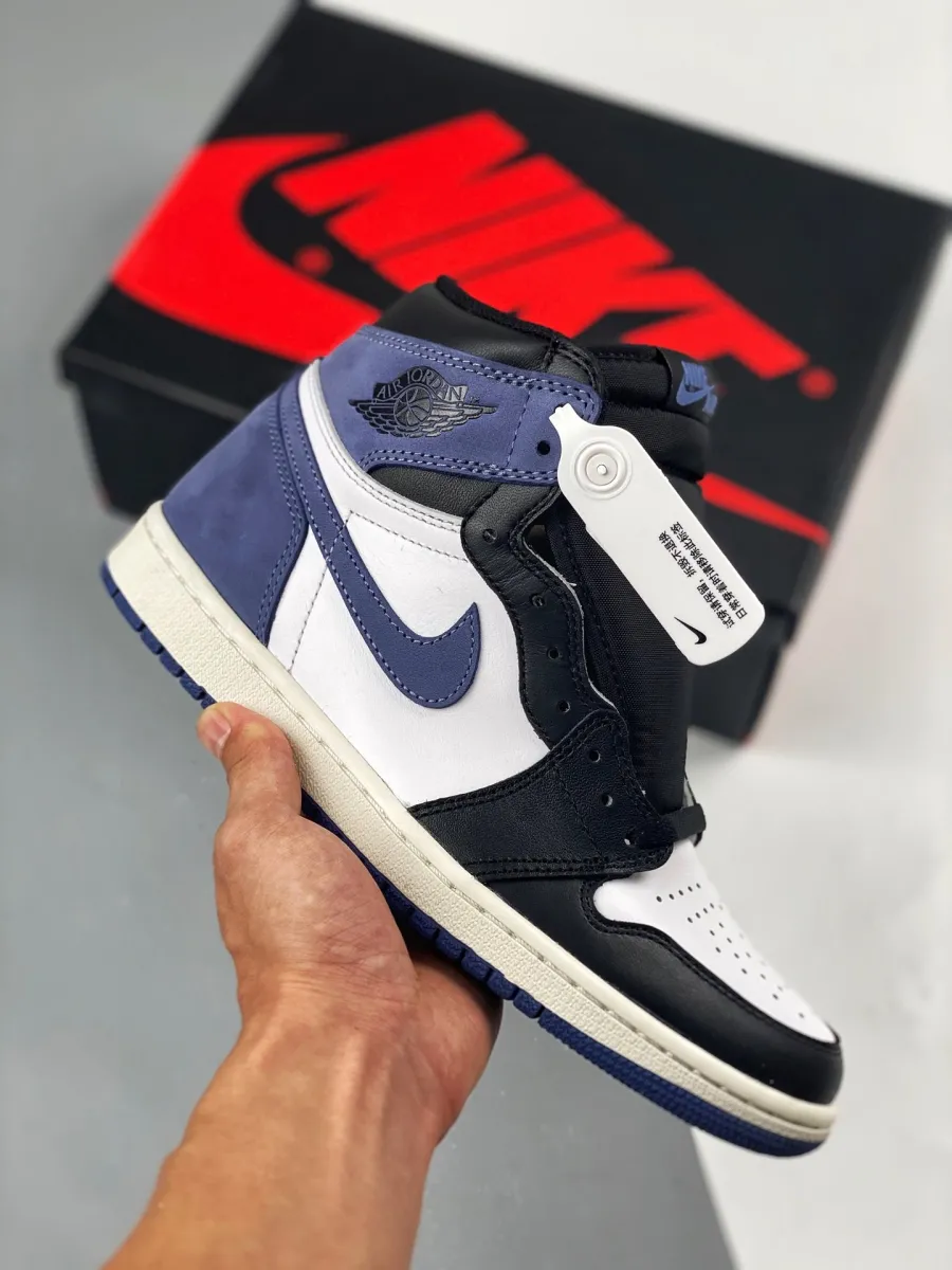 Air Jordan 1 Retro High OG Summit White/Blue Moon-Black 555088-115 - jordan 1 high blue moon