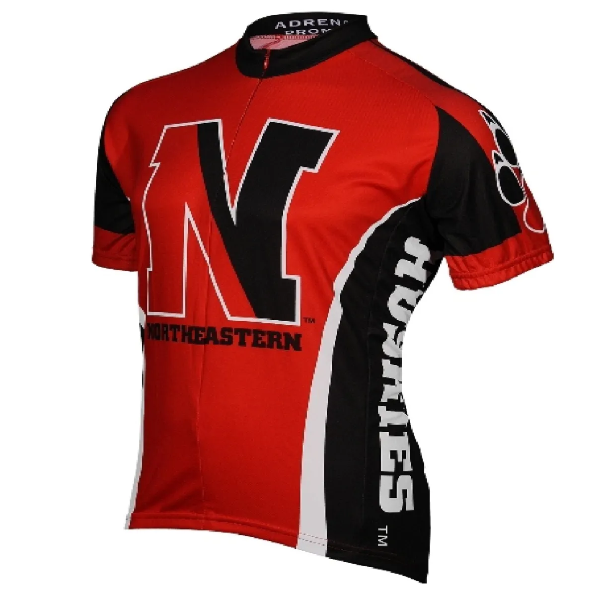 Northeastern University Huskies 3/4 zip Men's Short Sleeve Cycling Jersey Northeastern Jersey
