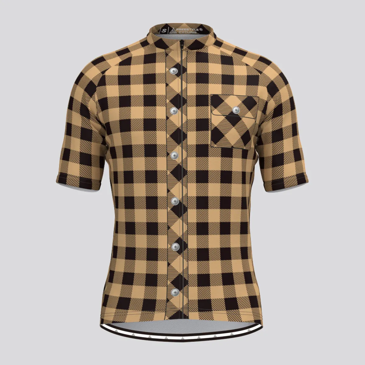Plaid Checkered Shirt V2 Men's Cycling Jersey Gray To Buy