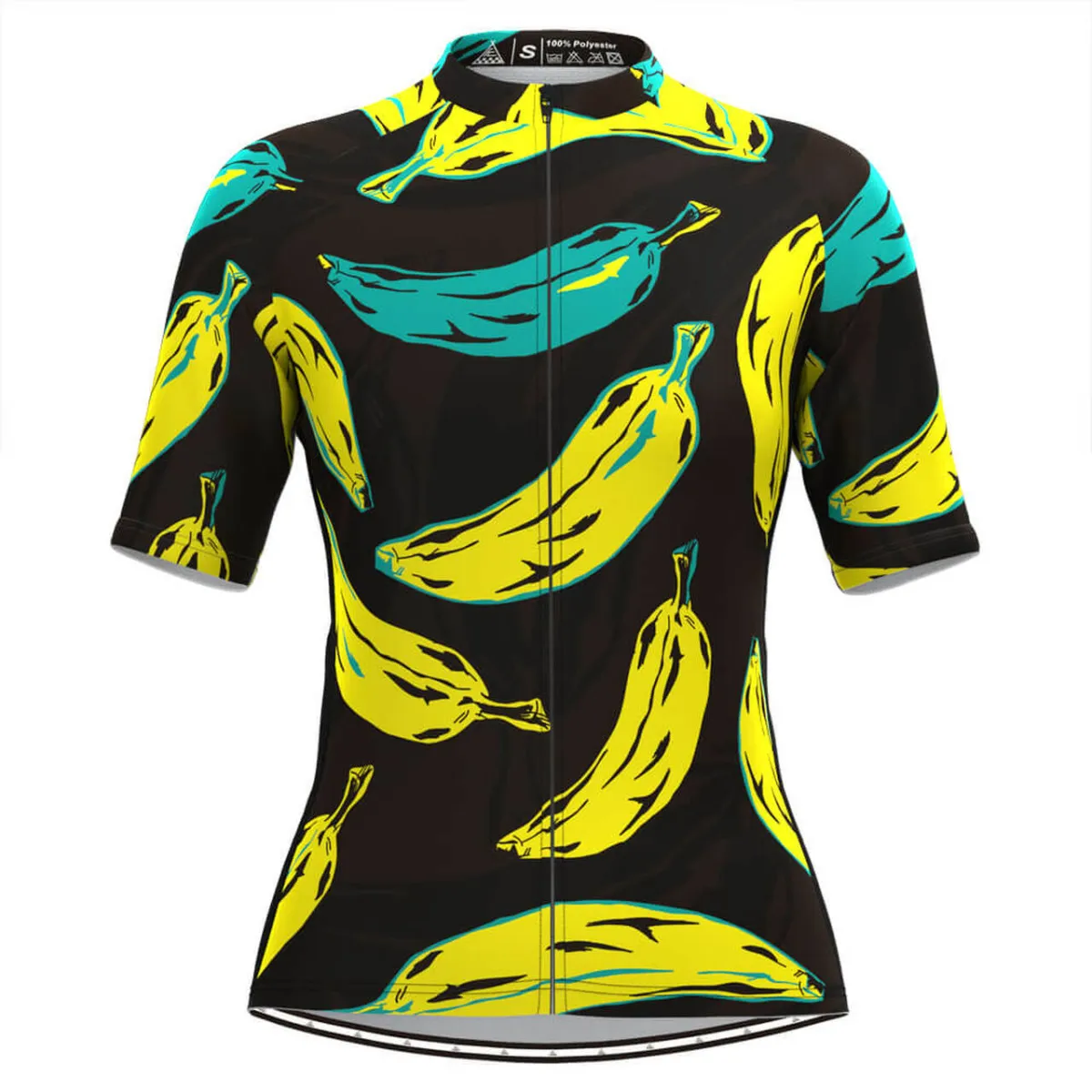 Women's Banana Graffiti Print Cycling Jersey Restock