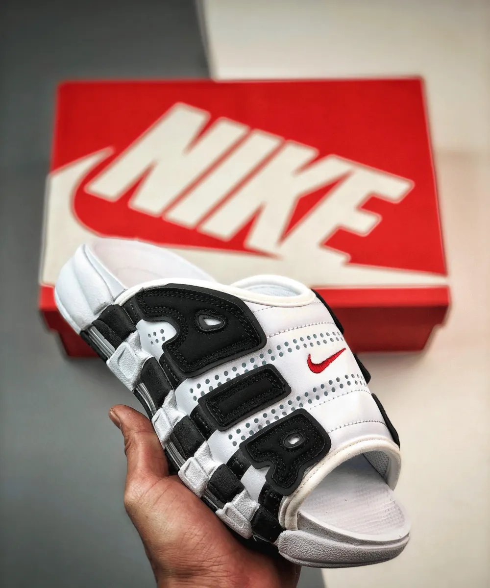 Nike Air More Uptempo Slide White Red Black FB7815-100 New Releases